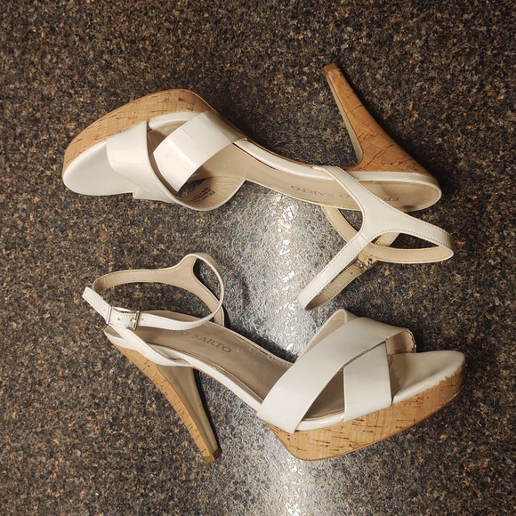 Chalk White Platform High Heel Dressy Sandals By Franco Sarto - Picture 5 of 16